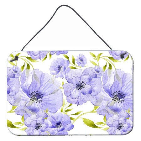 Carolines Treasures Watercolor Blue Flowers Wall or Door Hanging Prints, 8 x 12 in. BB7491DS812